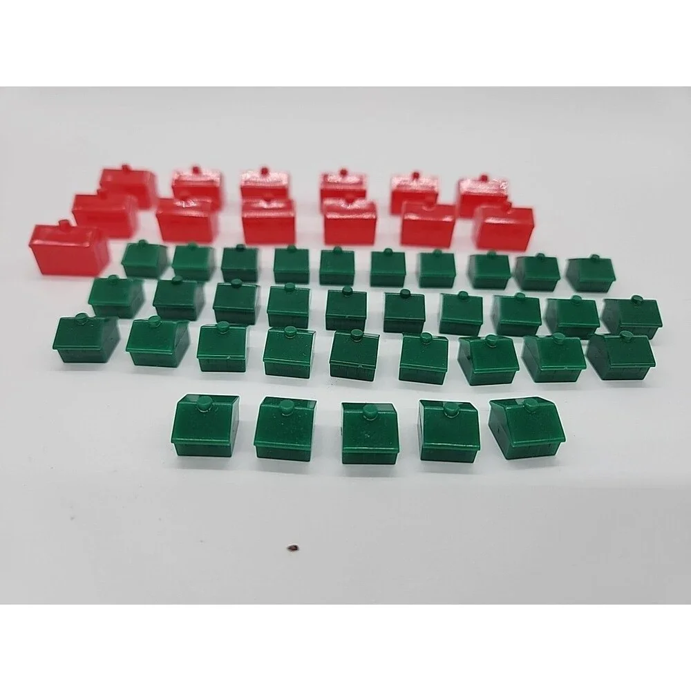 Vtg Monopoly Houses and Hotels Red Green COMPLETE-Used
